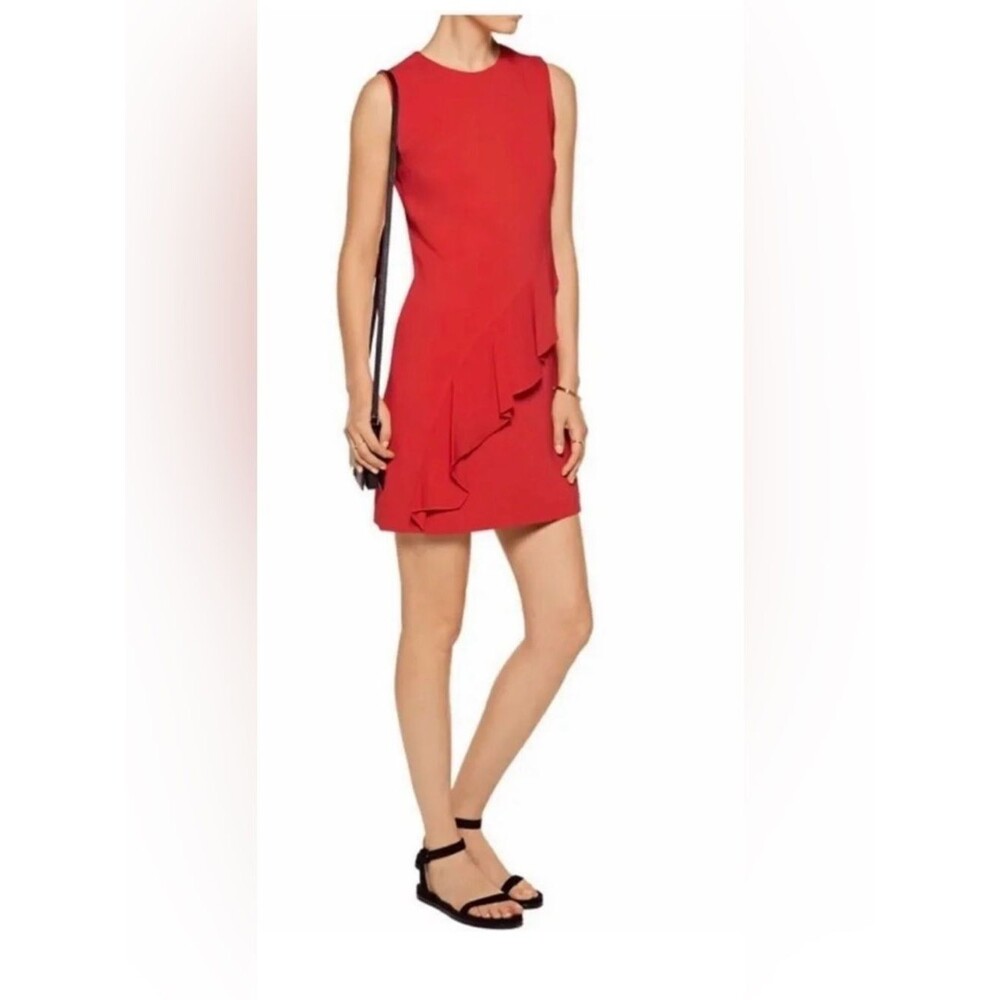 A.L.C. Clarence Ruffled Front Mini Dress in Red Size 10